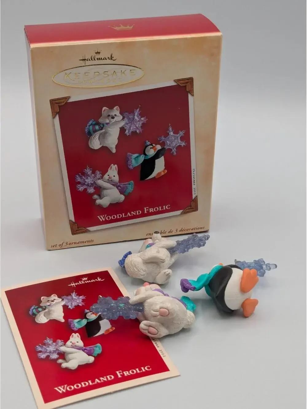 Hallmark Keepsake Woodland Frolic 2002, Set of 3 Vintage Christmas Ornaments